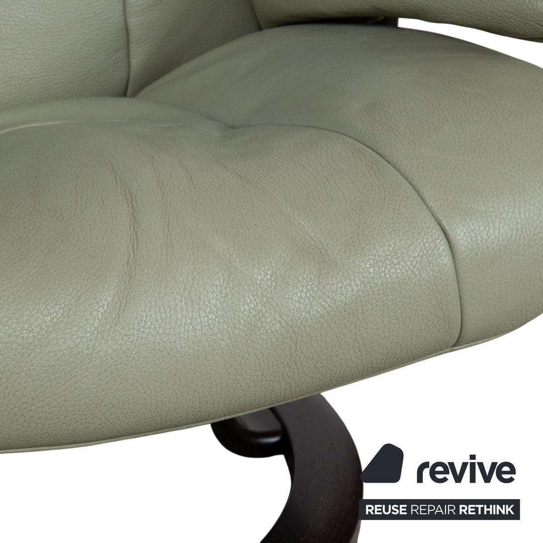 Stressless Mayfair Leder Sessel Grün Salbei inkl. Hocker Relaxfunktion
