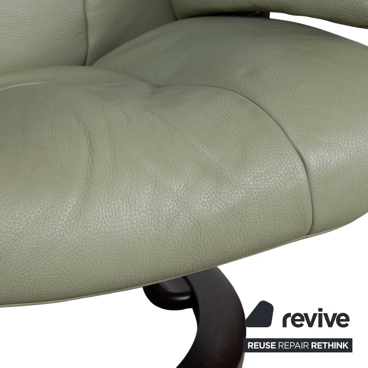 Stressless Mayfair Leder Sessel Grün Salbei inkl. Hocker Relaxfunktion