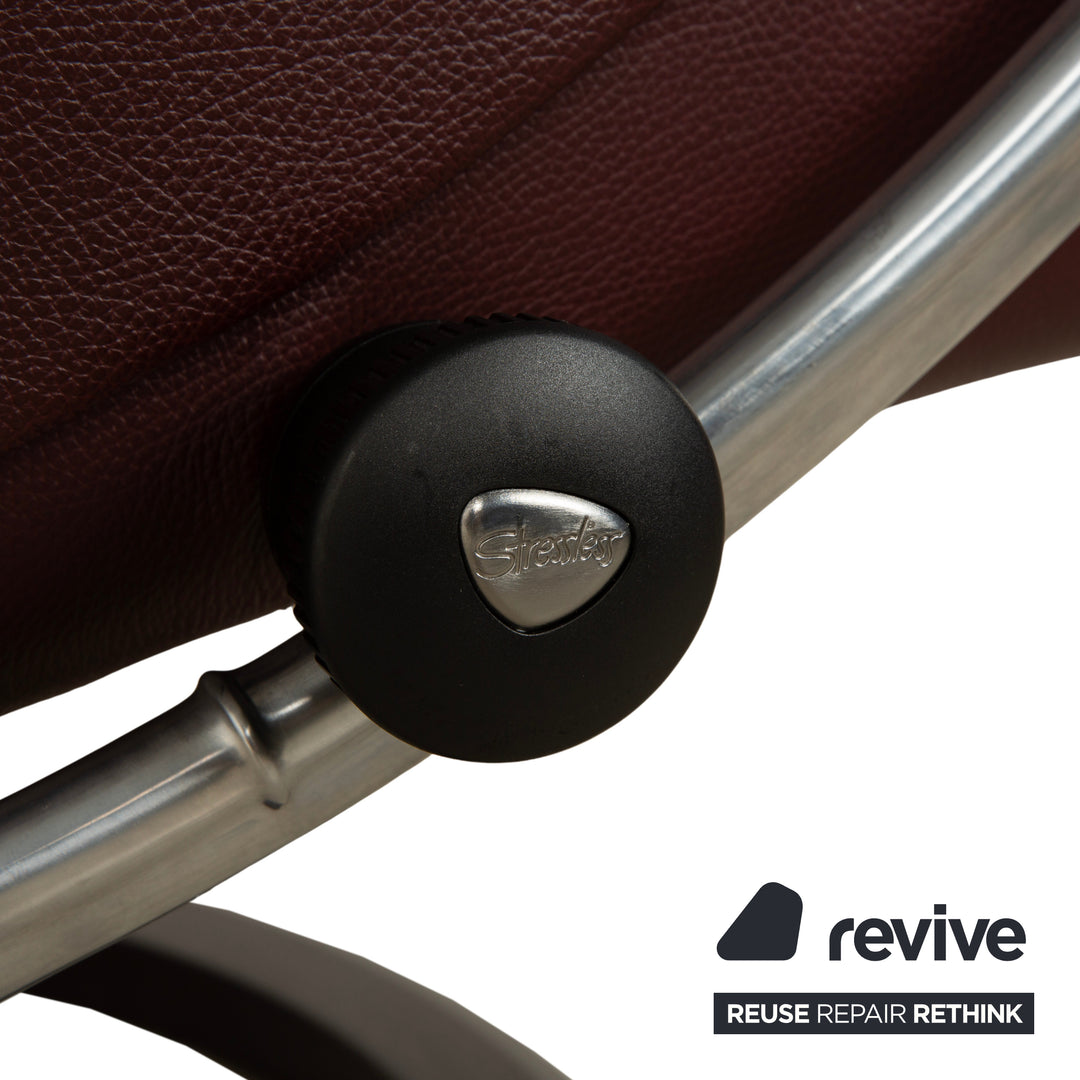 Stressless Mayfair Leder Sessel Lila Aubergine manuelle Funktion inkl. Hocker