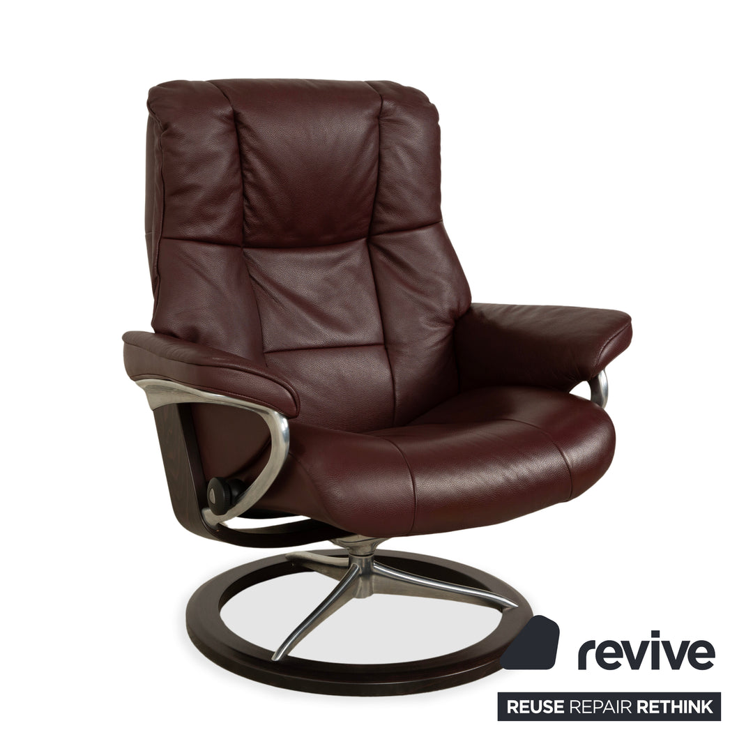 Stressless Mayfair Leder Sessel Lila Aubergine manuelle Funktion inkl. Hocker