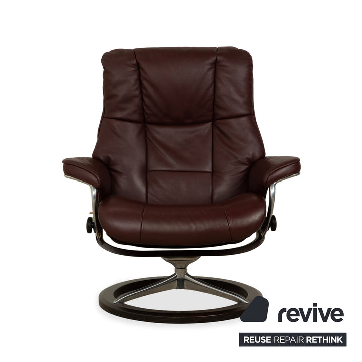 Stressless Mayfair Leder Sessel Lila Aubergine manuelle Funktion inkl. Hocker