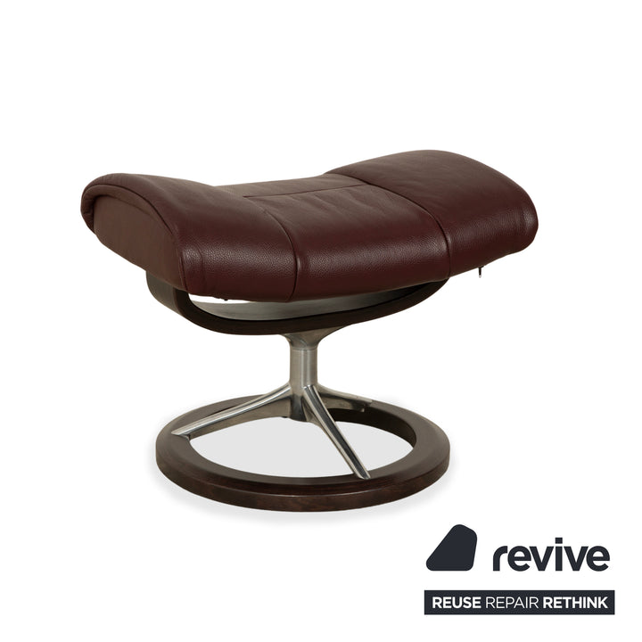 Stressless Mayfair Leder Sessel Lila Aubergine manuelle Funktion inkl. Hocker