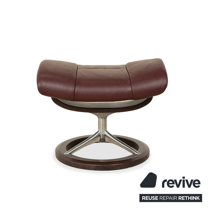 Stressless Mayfair Leder Sessel Lila Aubergine manuelle Funktion inkl. Hocker