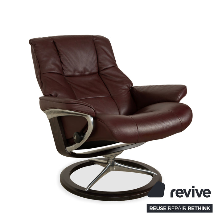Stressless Mayfair Leder Sessel Lila Aubergine manuelle Funktion inkl. Hocker