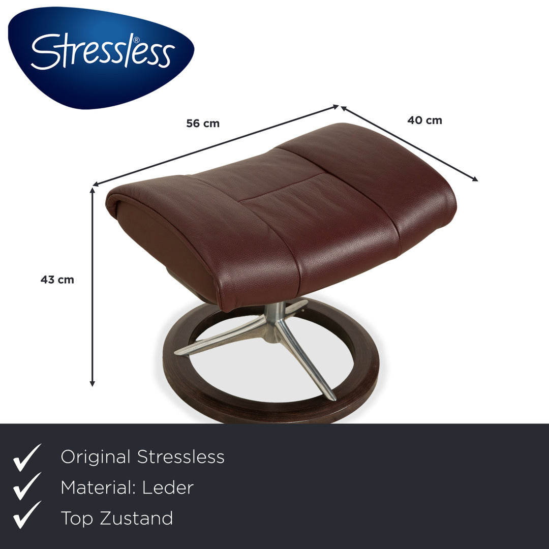 Stressless Mayfair Leder Sessel Lila Aubergine manuelle Funktion inkl. Hocker