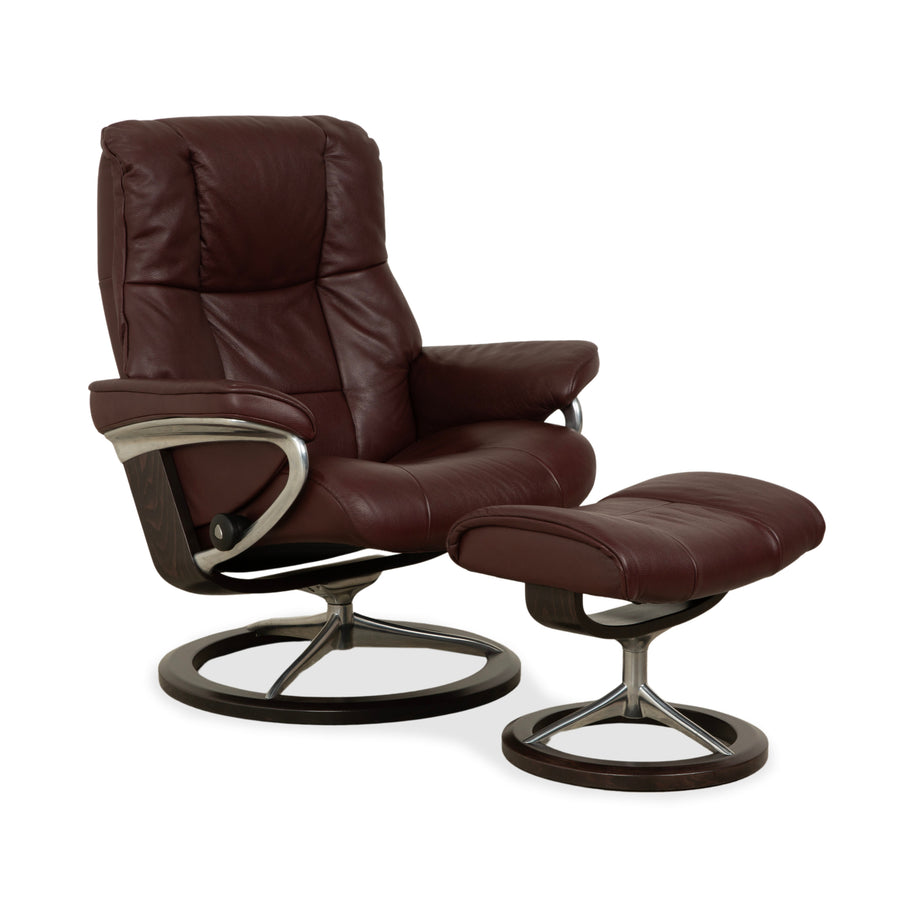 Stressless Mayfair Leder Sessel Lila Aubergine manuelle Funktion inkl. Hocker