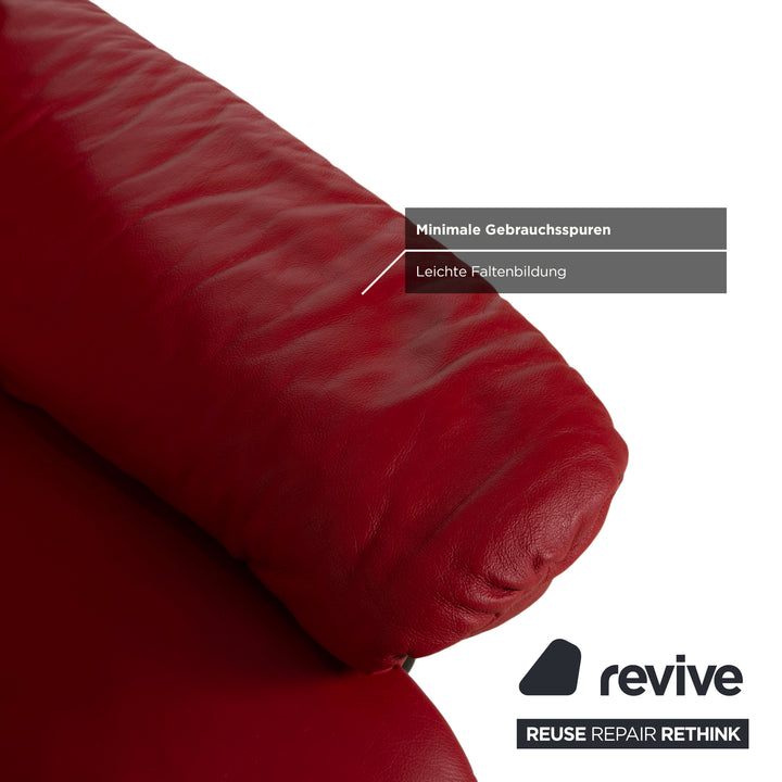Stressless Mayfair Leather Armchair Red Manual Function incl. Ottoman
