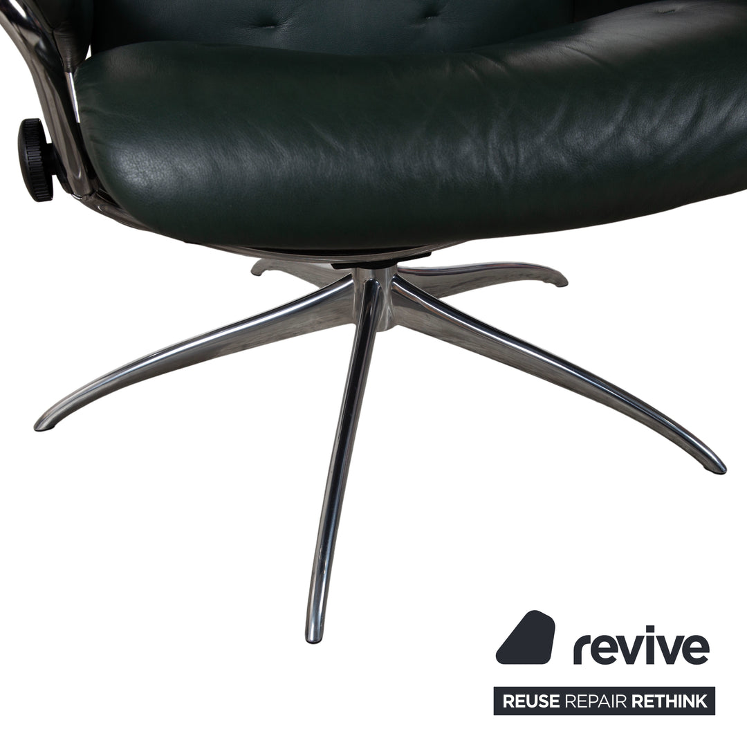 Stressless Metro High Back Leder Sessel Schwarz Grün