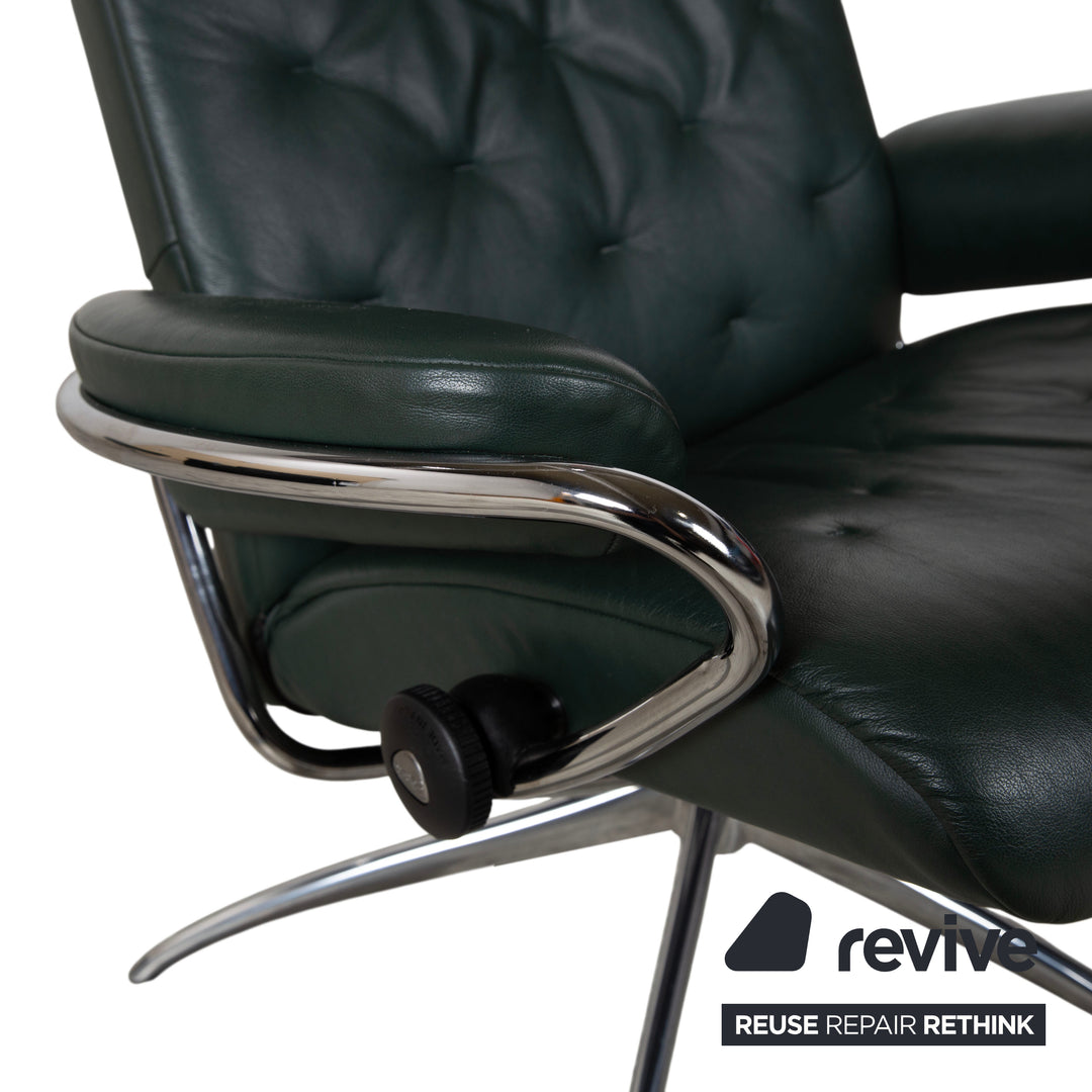 Stressless Metro High Back Leder Sessel Schwarz Grün