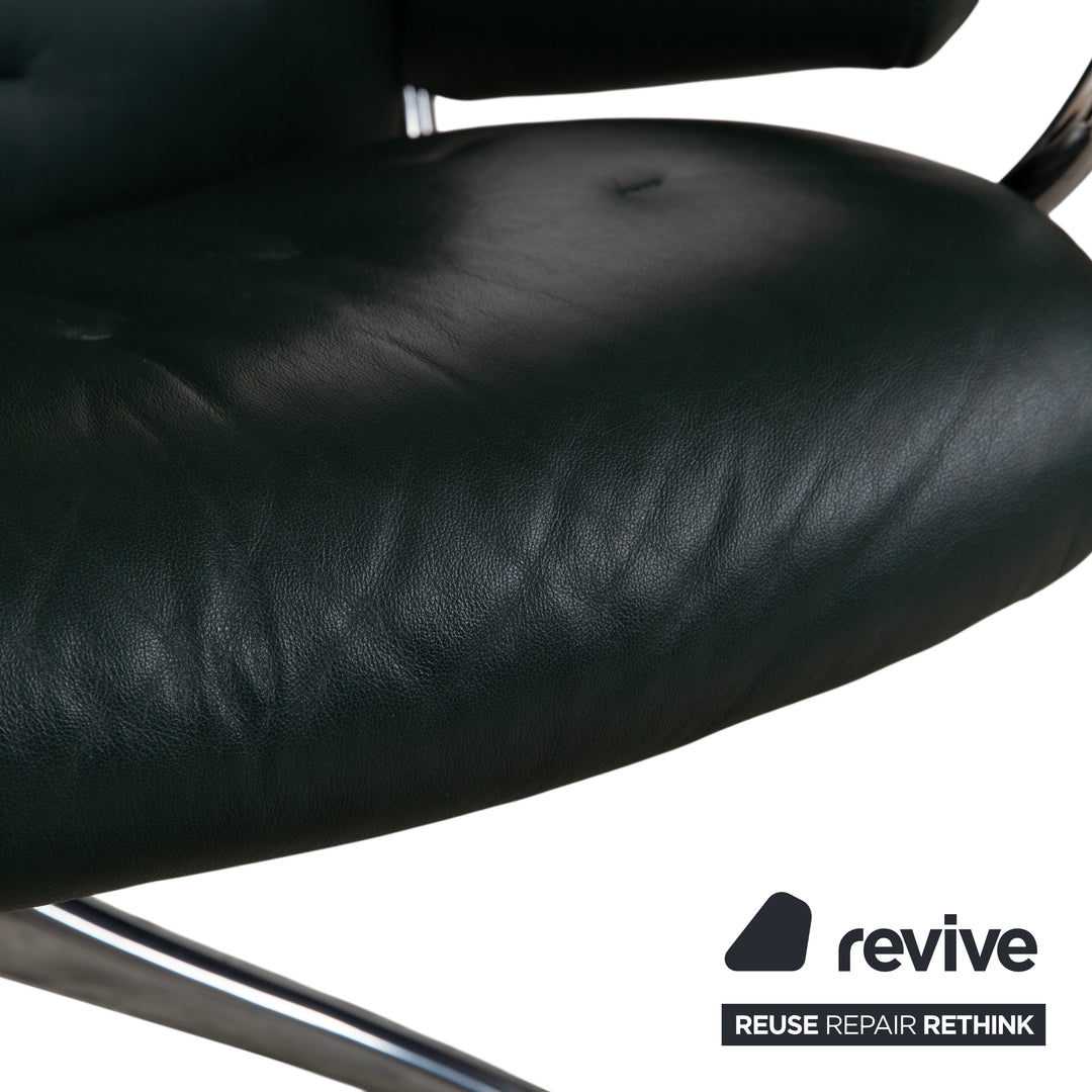 Stressless Metro High Back Leder Sessel Schwarz Grün