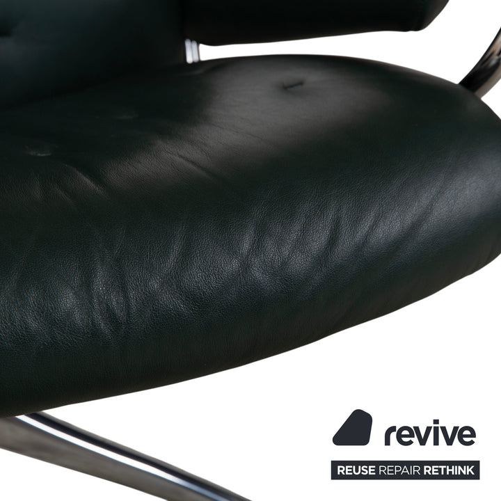 Stressless Metro High Back Leder Sessel Schwarz Grün