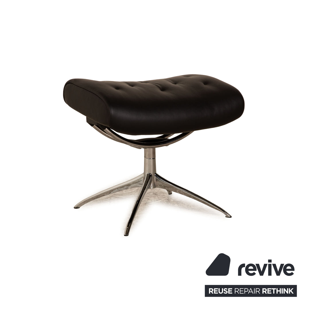 Stressless Metro High Back Leather Armchair Black Size M including footstool