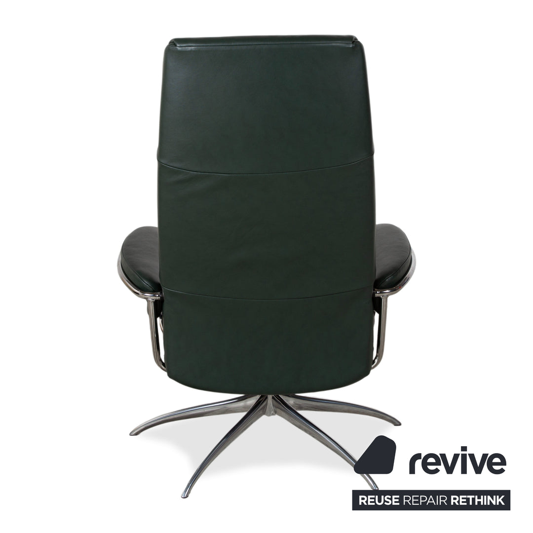 Stressless Metro High Back Leder Sessel Schwarz Grün