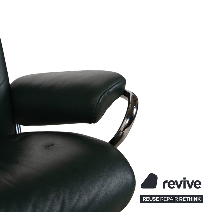 Stressless Metro High Back Leder Sessel Schwarz Grün