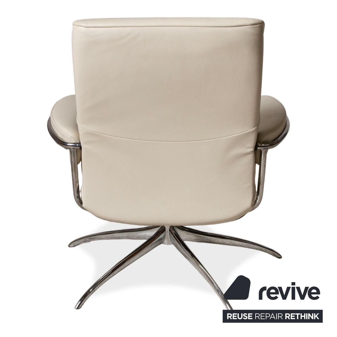 Stressless Metro Leder Chrom Sessel Creme Beige manuelle Funktion