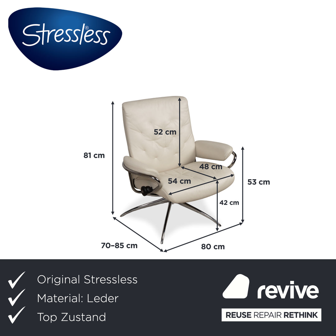 Stressless Metro Leder Chrom Sessel Creme Beige manuelle Funktion