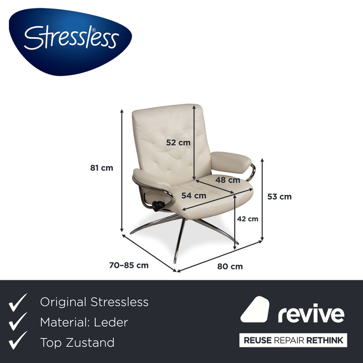 Stressless Metro Leder Chrom Sessel Creme Beige manuelle Funktion