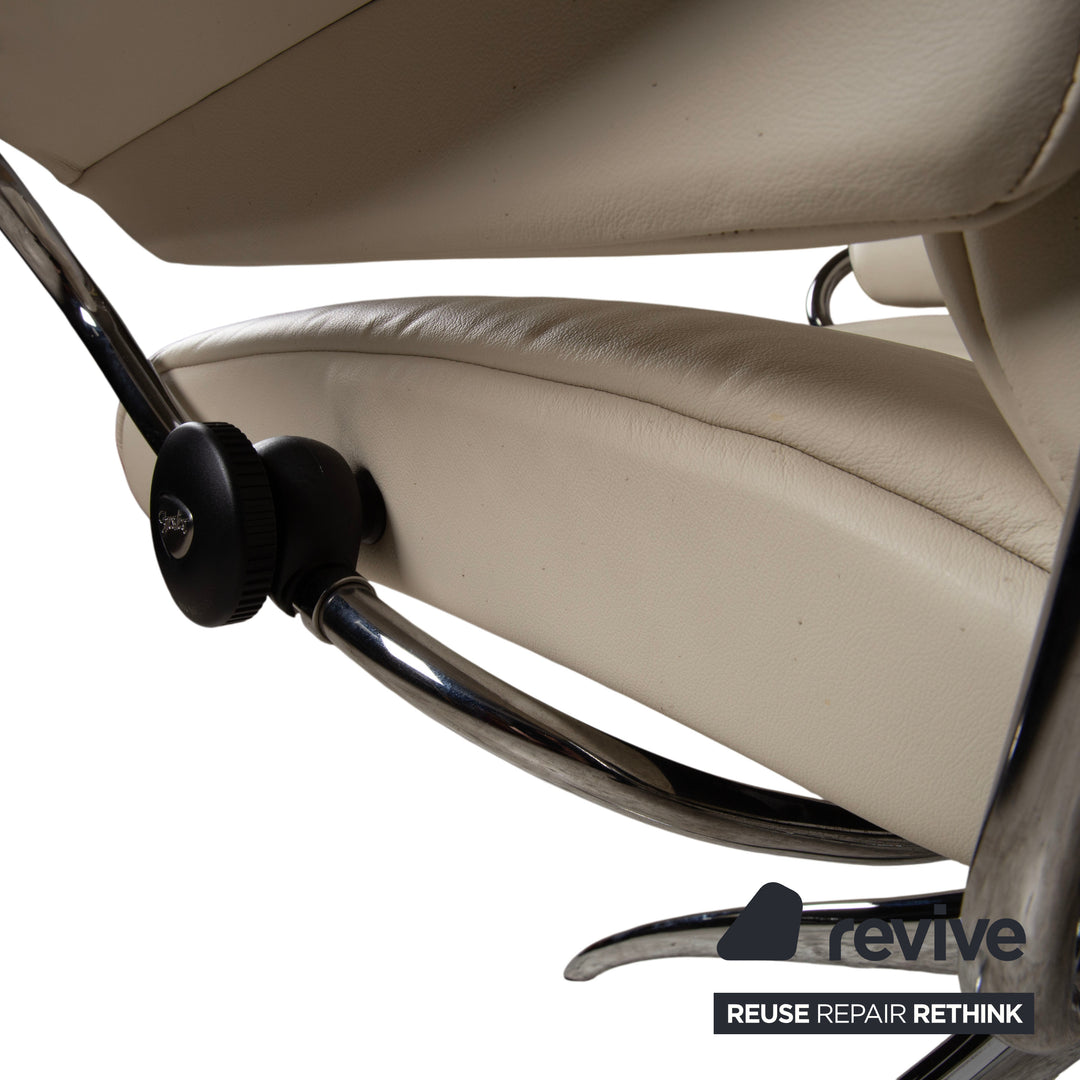 Stressless Metro Leder Chrom Sessel Creme Beige manuelle Funktion