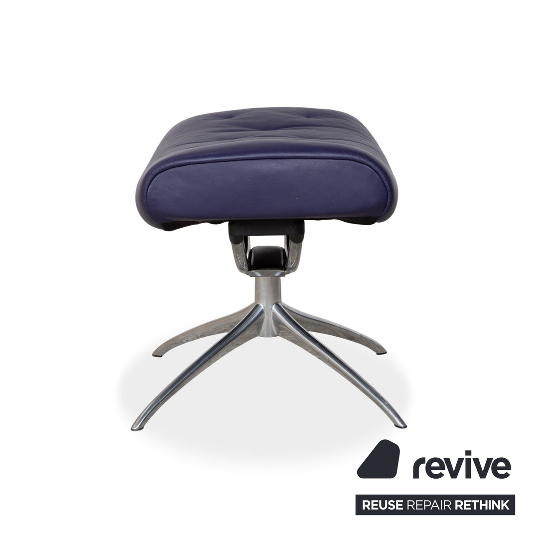 Stressless Metro Leder Sessel Blau Lila manuelle Funktion inkl. Hocker