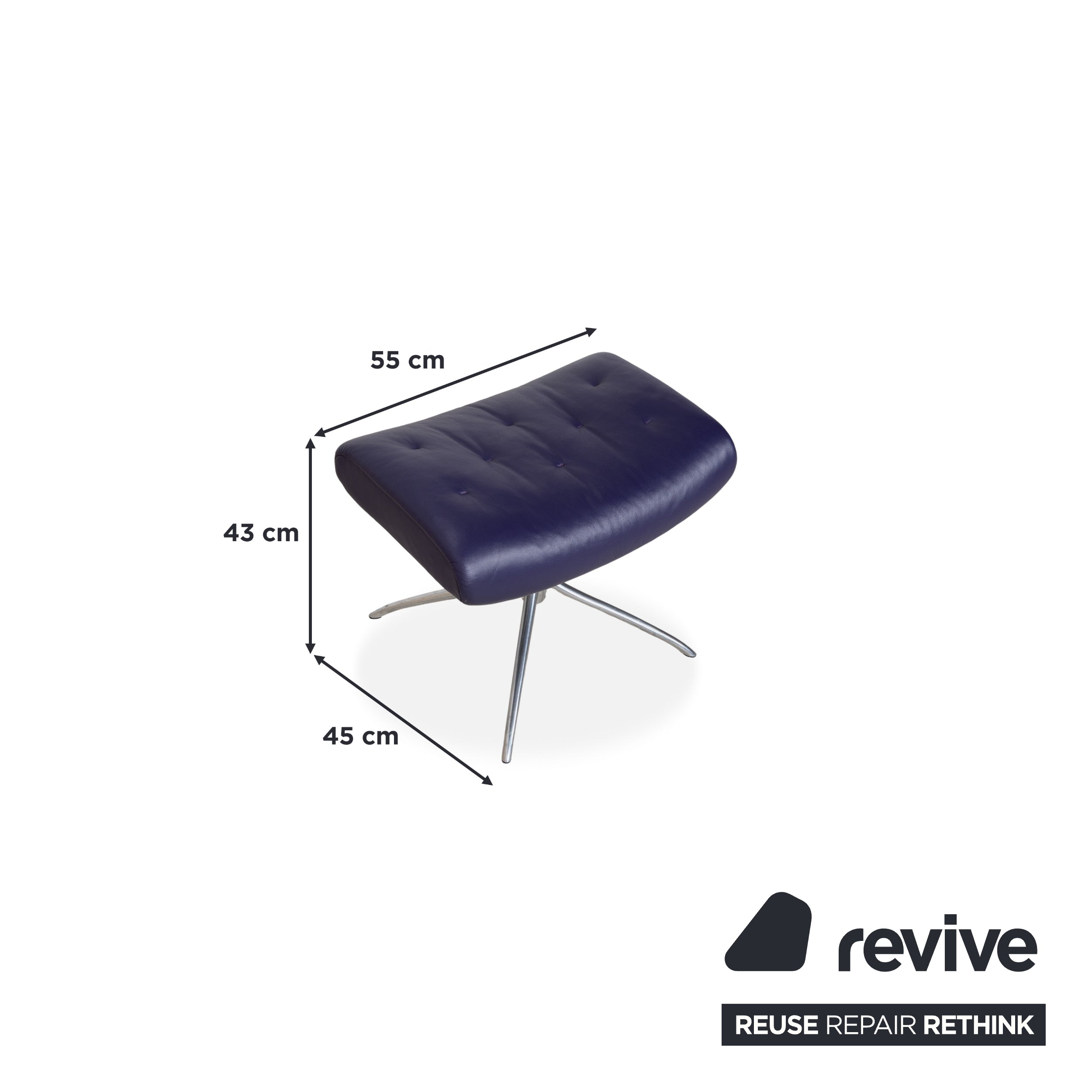 Stressless Metro Leder Sessel Blau Lila manuelle Funktion inkl. Hocker