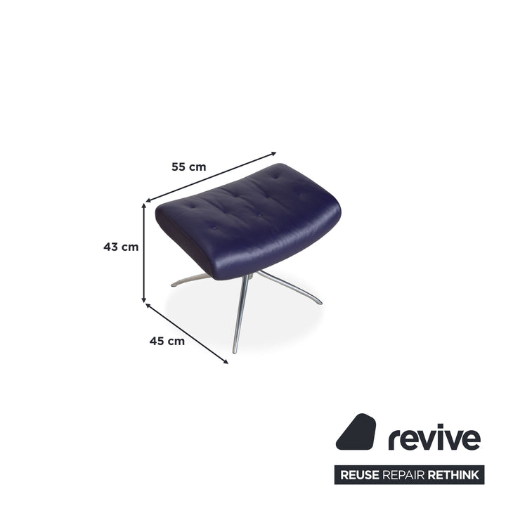 Stressless Metro Leder Sessel Blau Lila manuelle Funktion inkl. Hocker