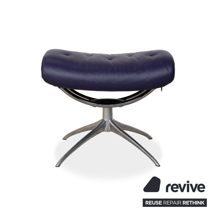 Stressless Metro Leder Sessel Blau Lila manuelle Funktion inkl. Hocker