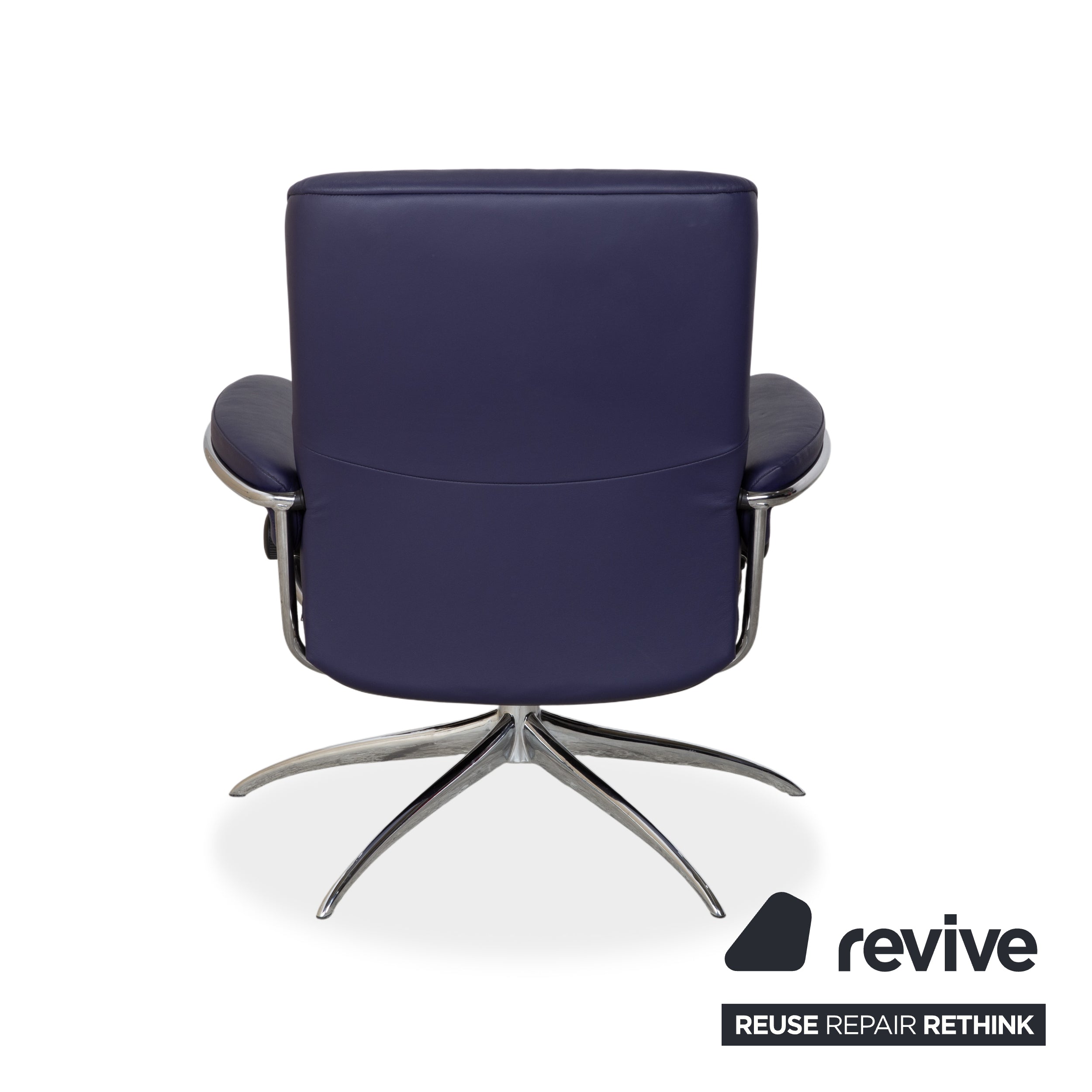 Stressless Metro Leder Sessel Blau Lila manuelle Funktion inkl. Hocker