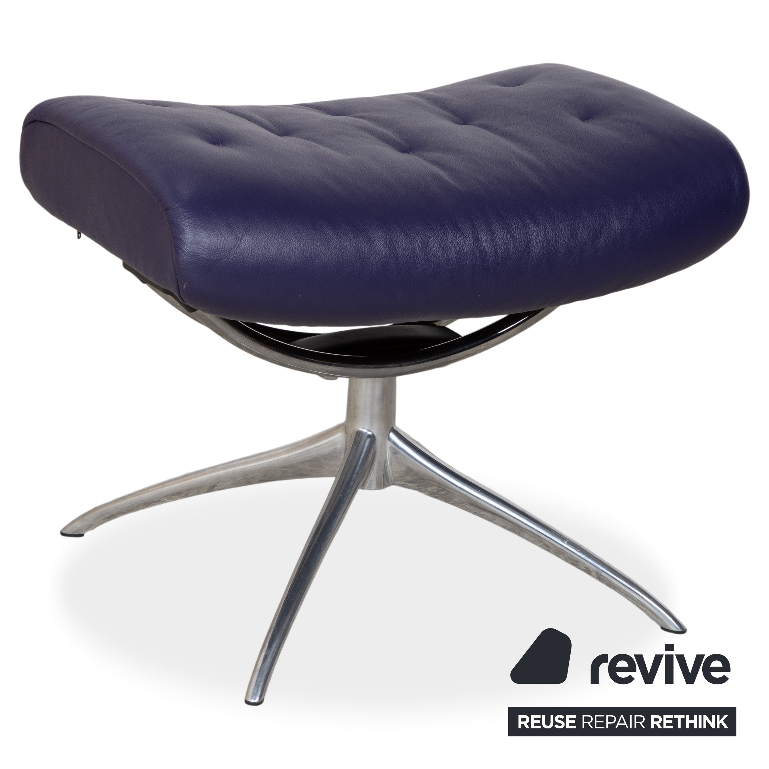 Stressless Metro Leder Sessel Blau Lila manuelle Funktion inkl. Hocker