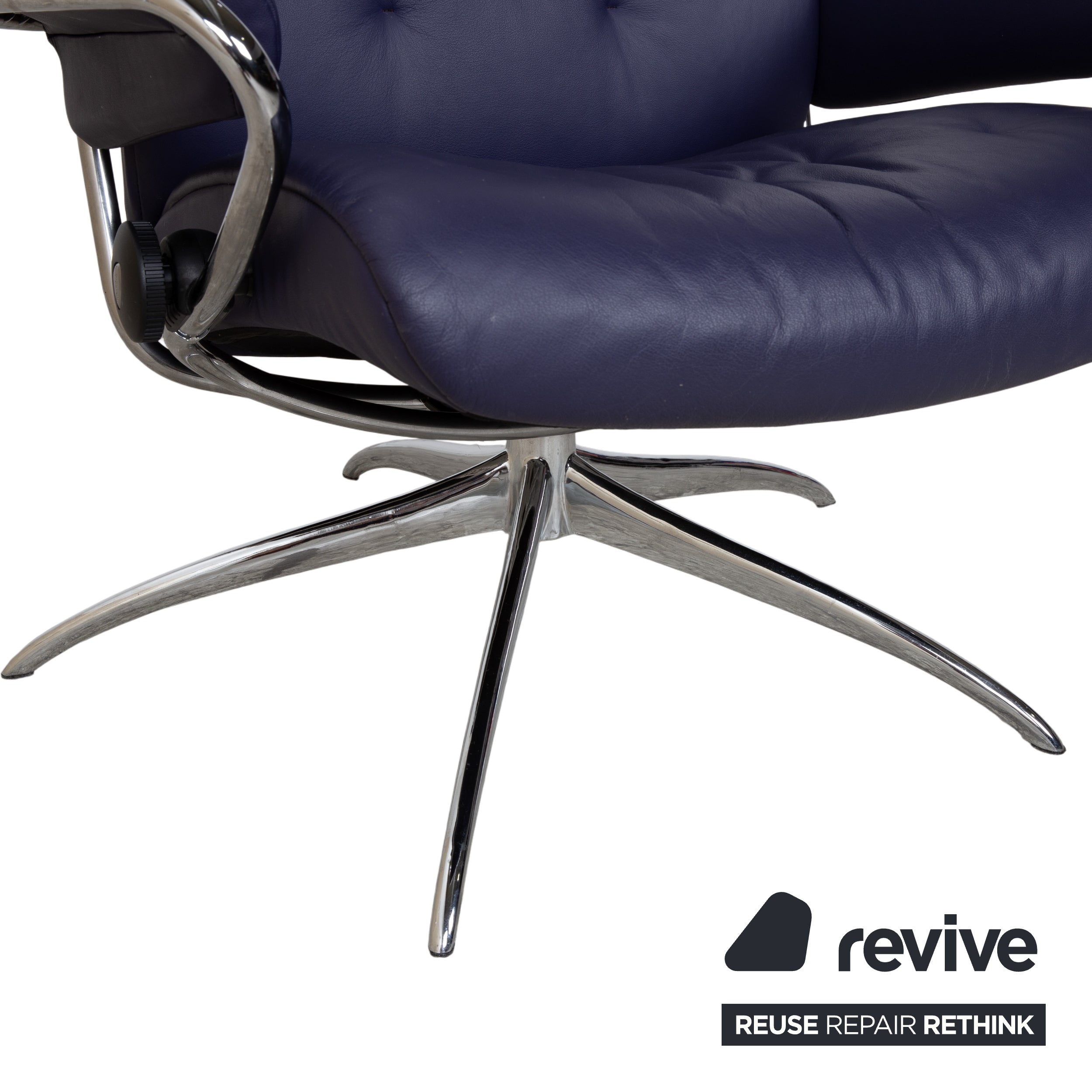 Stressless Metro Leder Sessel Blau Lila manuelle Funktion inkl. Hocker