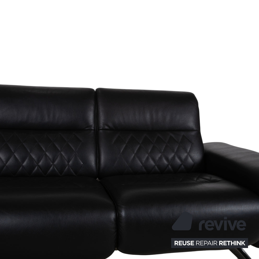 Stressless Michelle Leder Chrom Zweisitzer Schwarz manuelle Funktion Sofa Couch