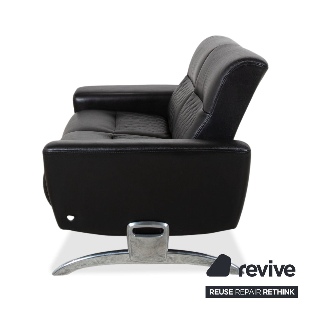 Stressless Michelle Leder Chrom Zweisitzer Schwarz manuelle Funktion Sofa Couch