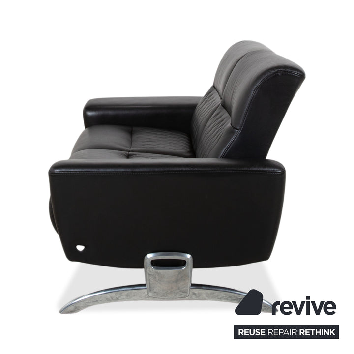 Stressless Michelle Leder Chrom Zweisitzer Schwarz manuelle Funktion Sofa Couch
