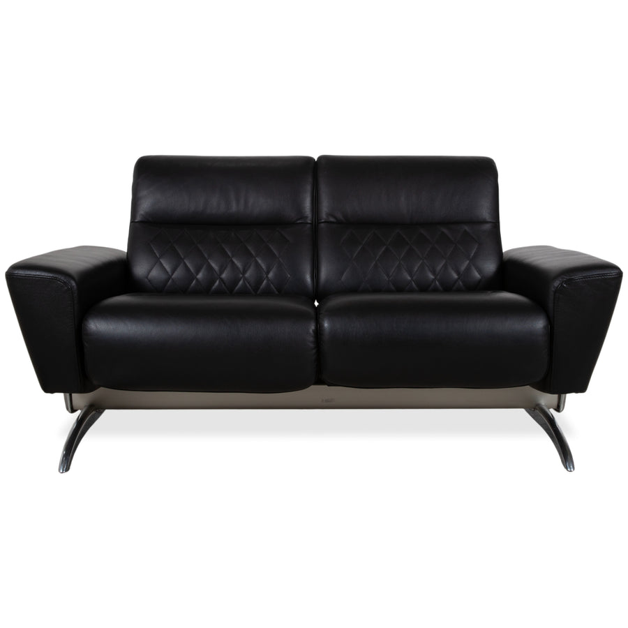 Stressless Michelle Leder Chrom Zweisitzer Schwarz manuelle Funktion Sofa Couch