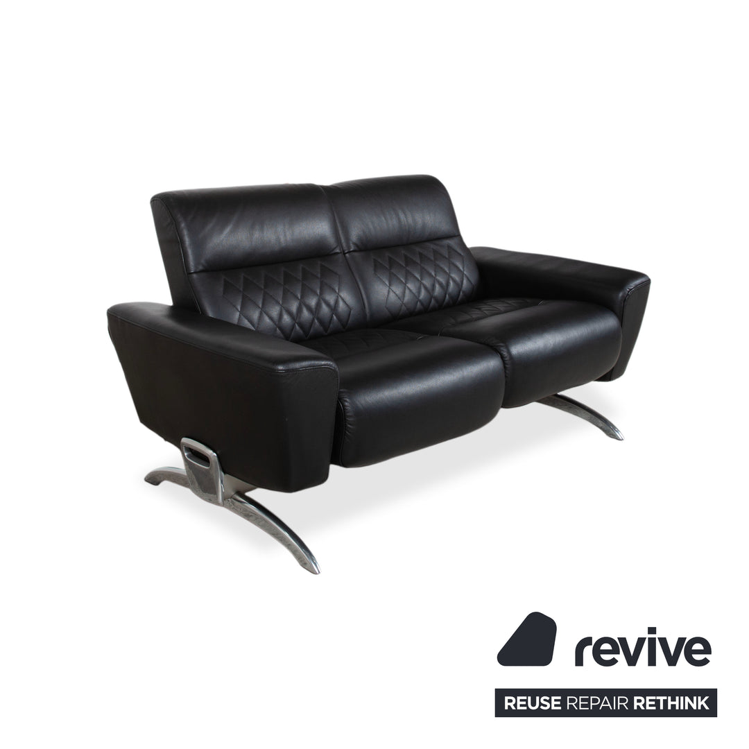 Stressless Michelle Leder Chrom Zweisitzer Schwarz manuelle Funktion Sofa Couch