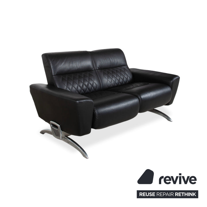 Stressless Michelle Leder Chrom Zweisitzer Schwarz manuelle Funktion Sofa Couch