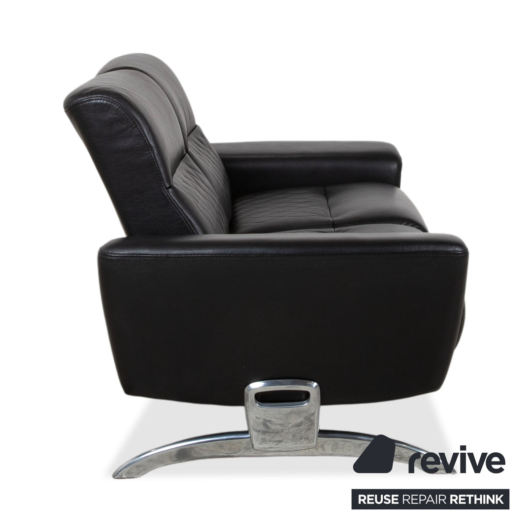 Stressless Michelle Leder Chrom Zweisitzer Schwarz manuelle Funktion Sofa Couch