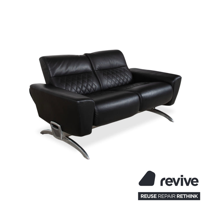 Stressless Michelle Leder Chrom Zweisitzer Schwarz manuelle Funktion Sofa Couch