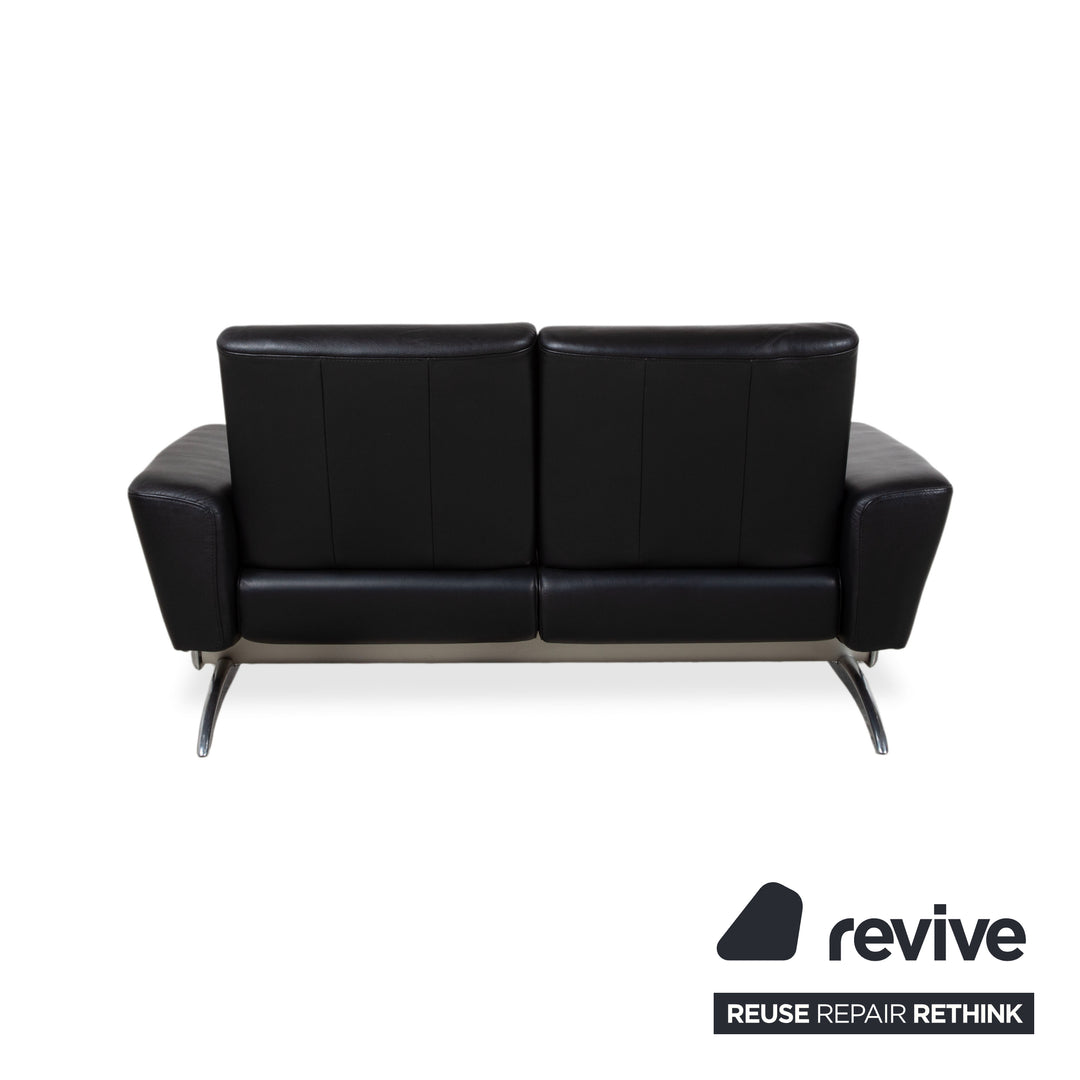 Stressless Michelle Leder Chrom Zweisitzer Schwarz manuelle Funktion Sofa Couch