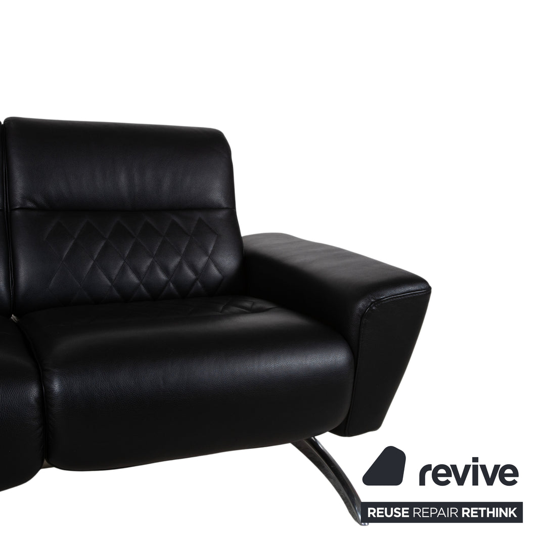 Stressless Michelle Leder Chrom Zweisitzer Schwarz manuelle Funktion Sofa Couch