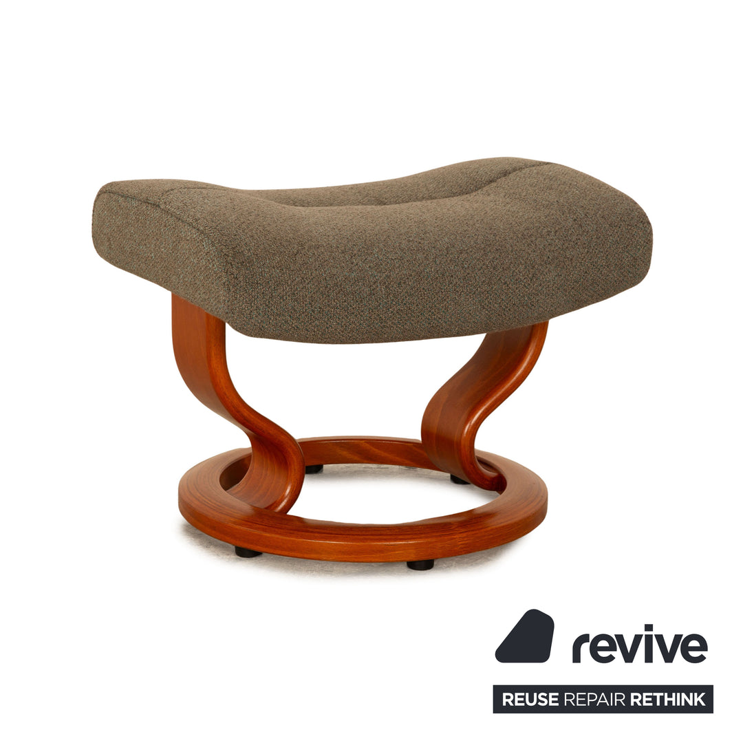 Stressless Nordic Stoff Sessel Grau inkl. Hocker manuelle Funktion Größe M