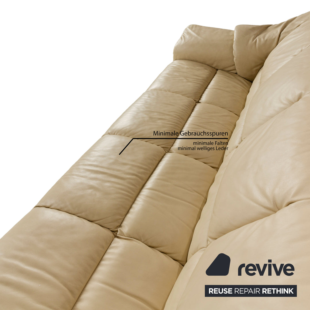 Stressless Oslo Leder Dreisitzer	Beige Sofa Couch