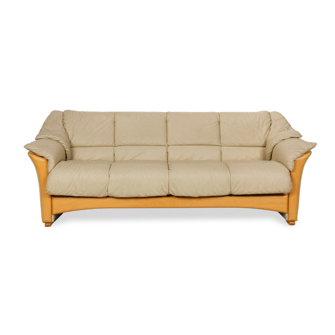 Stressless Oslo Leder Dreisitzer	Beige Sofa Couch