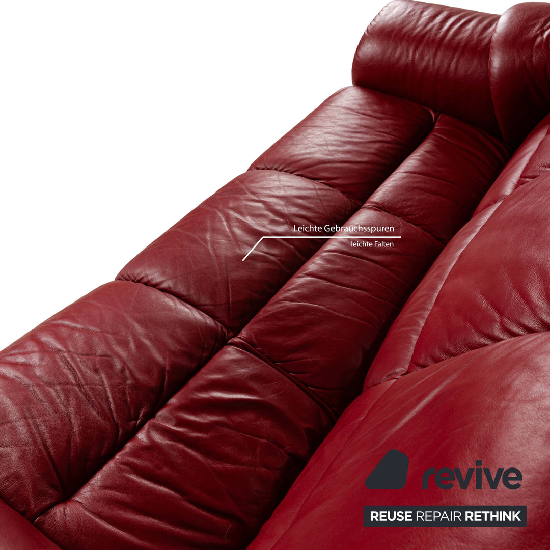 Stressless Oslo Leder Dreisitzer Rot Sofa Couch