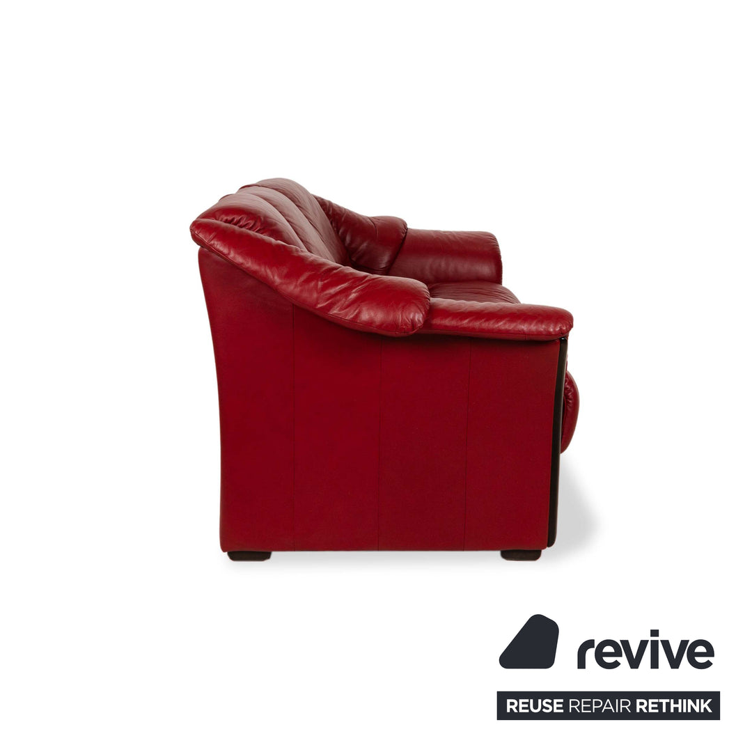 Stressless Oslo Leder Dreisitzer Rot Sofa Couch