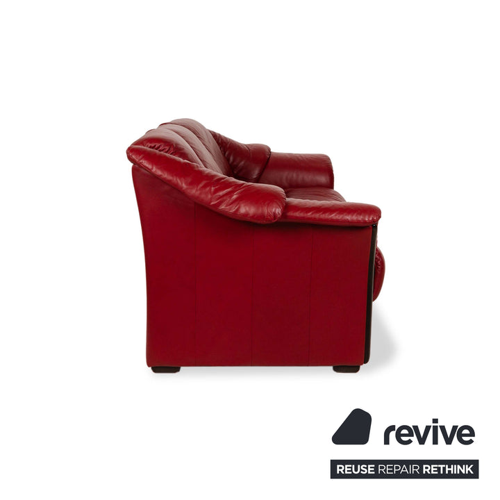 Stressless Oslo Leder Dreisitzer Rot Sofa Couch