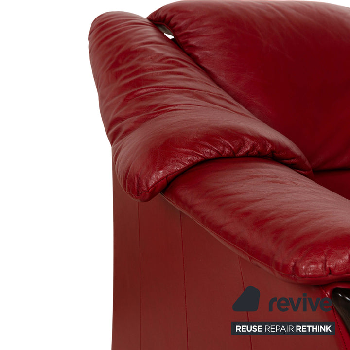 Stressless Oslo Leder Dreisitzer Rot Sofa Couch