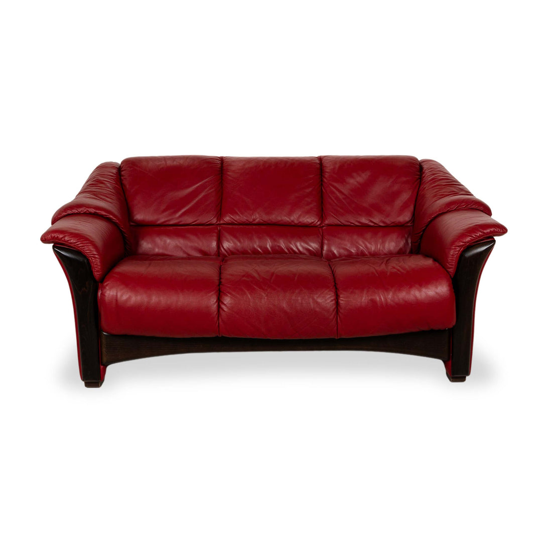 Stressless Oslo Leder Dreisitzer Rot Sofa Couch