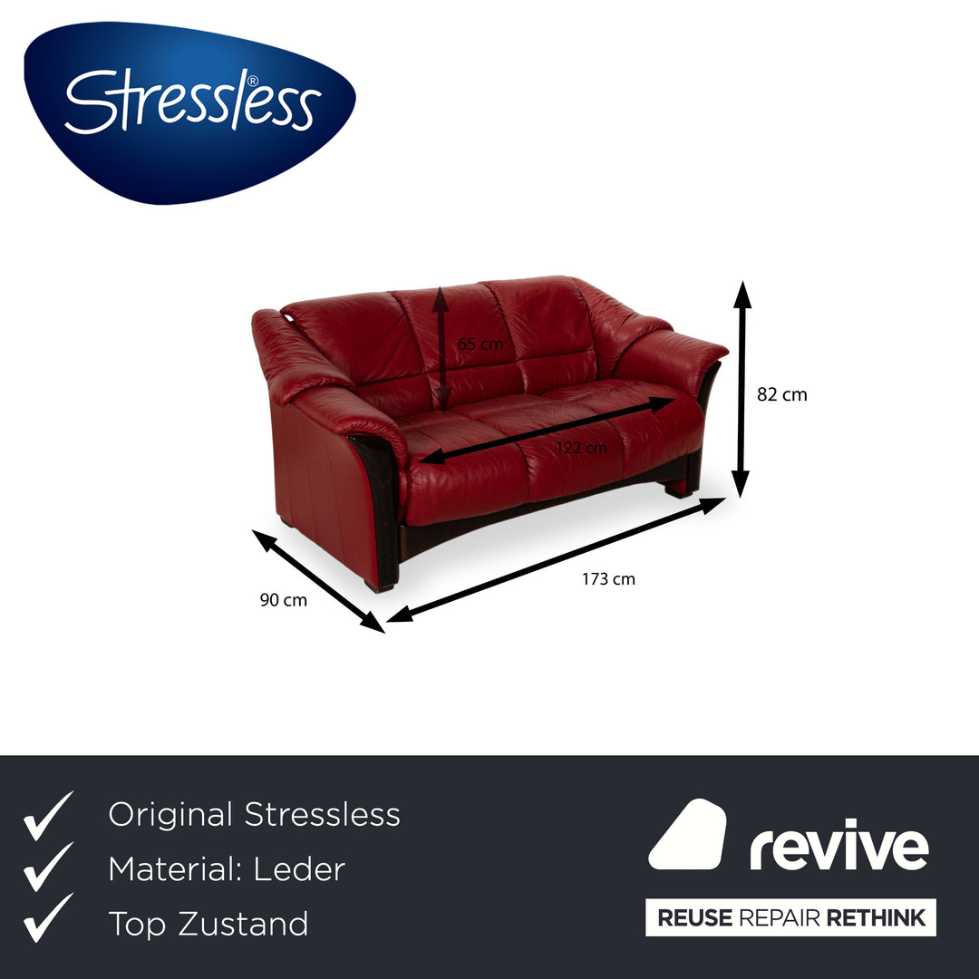 Stressless Oslo Leder Dreisitzer Rot Sofa Couch