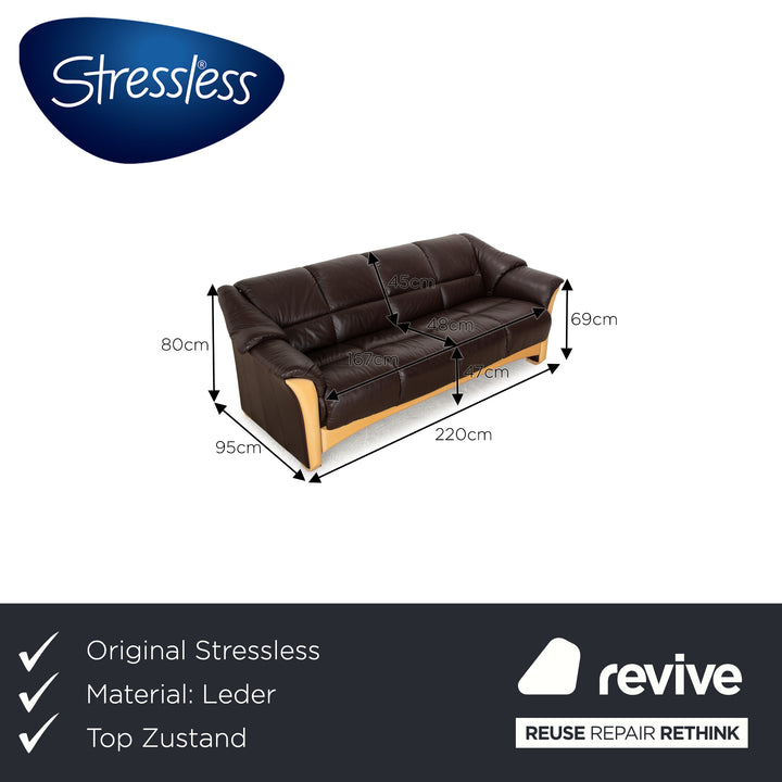 Stressless Oslo Leder Viersitzer Braun Sofa Couch