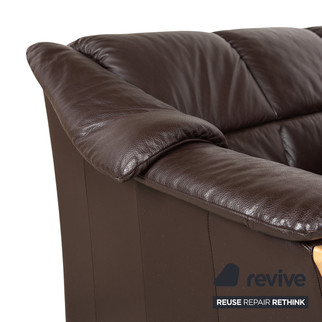 Stressless Oslo Leather Four Seater Brown Sofa Couch